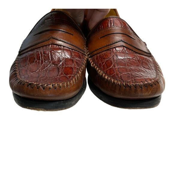 San Remo Platinum Men's Brown Leather Loafers Shoes sz 10 Made in Spain - Picture 5 of 9